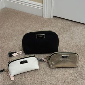 Victoria's Secret Black and White Cosmetic Bag Set